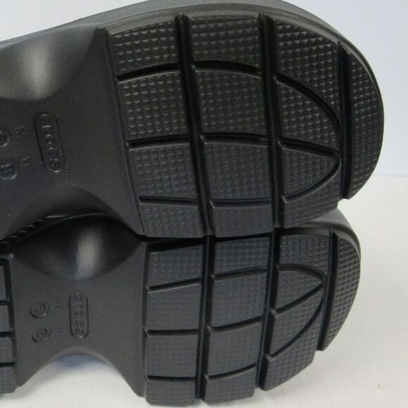 CROCS Stomp Metallic Penny Loafer Mens Sz 6 Black Silver Platform Clog Shoes NEW - Picture 11 of 11